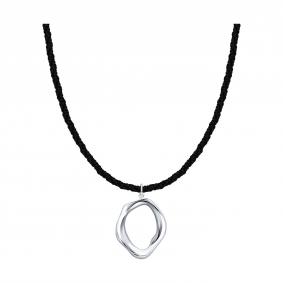 Текстильный шнурок-колье с декоративным элементом из серебра SOKOLOV 94071508 94071508 фото