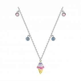 Серебряное колье SOKOLOV 94071541 с фианитом и эмалью 94071541 фото