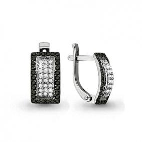 Серьги из белого золота AQUAMARINE 940721Ч с бриллиантом 940721Ч фото