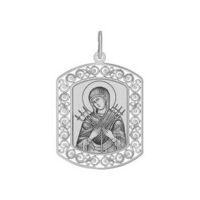 Серебряная подвеска-иконка Божией Матери Семистрельная SOKOLOV 94100208 94100208 фото