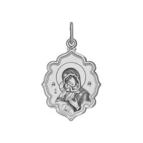 Серебряная подвеска-иконка Божией Матери Владимирская SOKOLOV 94100219 94100219 фото