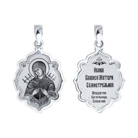 Серебряная подвеска-иконка Божией Матери Семистрельная SOKOLOV 94100221 94100221 фото