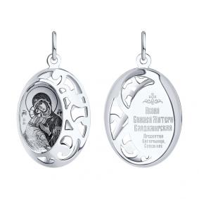 Серебряная подвеска Иконка Божией Матери Владимирская SOKOLOV 94100236 94100236 фото