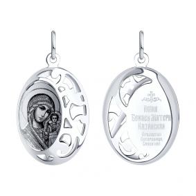 Серебряная подвеска-иконка Божией Матери Казанская SOKOLOV 94100237 94100237 фото