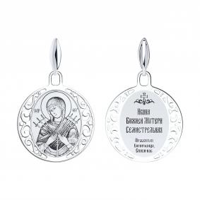 Серебряная подвеска-иконка Божией Матери Семистрельная SOKOLOV 94100245 94100245 фото