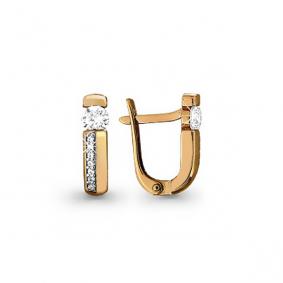 Золотые серьги AQUAMARINE 941090к с бриллиантом 941090к фото