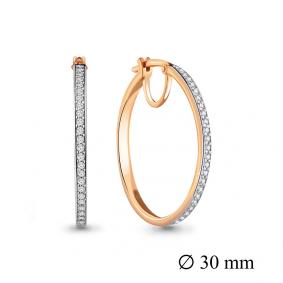 Золотые серьги AQUAMARINE 941221к с бриллиантом 941221к фото