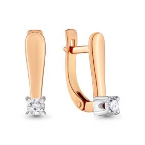 Золотые серьги AQUAMARINE 941288к с бриллиантом 941288к фото