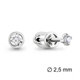 Серьги из белого золота AQUAMARINE 941336 с бриллиантом 941336 фото