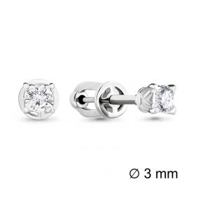 Серьги из белого золота AQUAMARINE 941345 с бриллиантом 941345 фото