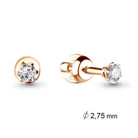 Золотые серьги AQUAMARINE 941367к с бриллиантом 941367к фото