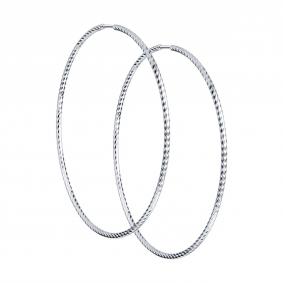 Серьги-конго из серебра с алмазной гранью SOKOLOV 94140020 94140020 фото