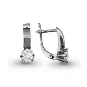 Серьги из белого золота AQUAMARINE 941458 с бриллиантом 941458 фото