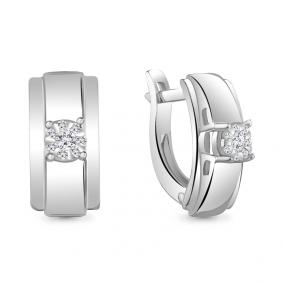 Серьги из белого золота AQUAMARINE 941627 с бриллиантом 941627 фото