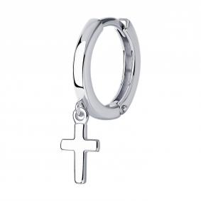 Одиночная серьга-крест из серебра SOKOLOV 94170126 94170126 фото