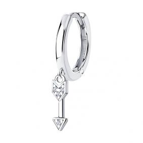Одиночная серьга из серебра Стрела SOKOLOV с фианитом 94170146 94170146 фото
