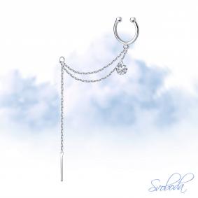 Одиночная серьга из серебра SOKOLOV с фианитом 94170223-91 94170223-91 фото