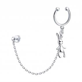 Одиночная серьга из серебра SOKOLOV с эмалью 94170231 94170231 фото