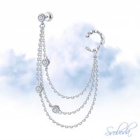 Одиночная серьга из серебра SOKOLOV с фианитом 94170238-91 94170238-91 фото