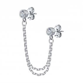 Одиночная серьга из серебра SOKOLOV с фианитом 94170247-91 94170247-91 фото