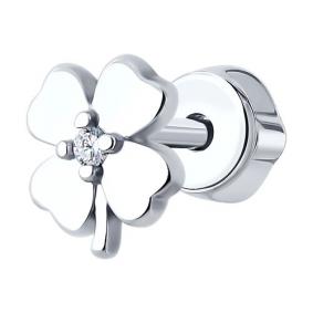 Одиночная серьга из серебра SOKOLOV с фианитом 94170256 94170256 фото