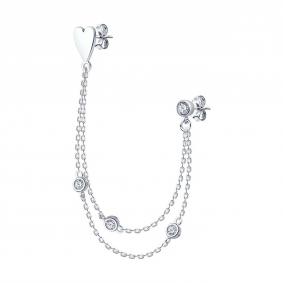 Одиночная серьга из серебра SOKOLOV с фианитом 94170258-91 94170258-91 фото