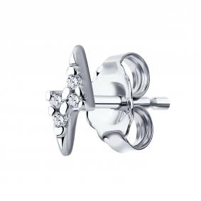 Одиночная серьга из серебра SOKOLOV с фианитом 94170260-91 94170260-91 фото