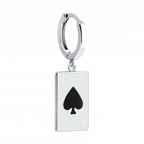 Одиночная серьга из серебра SOKOLOV с эмалью 94170298 94170298 фото