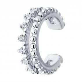 Одиночная серьга из серебра SOKOLOV с фианитом 94170321-91 94170321-91 фото