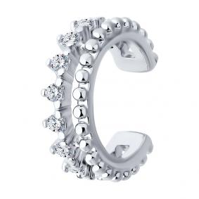 Одиночная серьга из серебра SOKOLOV с фианитом 94170321 94170321 фото