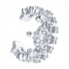 Одиночная серьга из серебра SOKOLOV с фианитом 94170324 94170324 фото