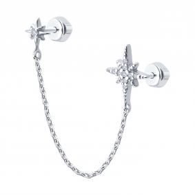 Одиночная серьга из серебра SOKOLOV с фианитом 94170381 94170381 фото