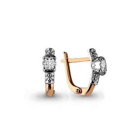 Золотые серьги AQUAMARINE 941819к с бриллиантом 941819к фото