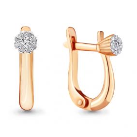 Золотые серьги AQUAMARINE 941833к с бриллиантом 941833к фото