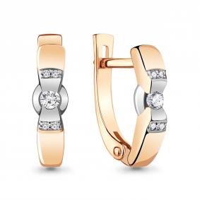 Золотые серьги AQUAMARINE 941840к с бриллиантом 941840к фото