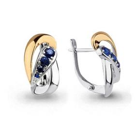 Золотые серьги AQUAMARINE 941865кс с сапфиром 941865кс фото
