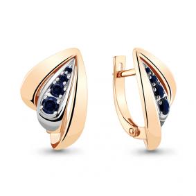 Золотые серьги AQUAMARINE 941872кс с сапфиром 941872кс фото