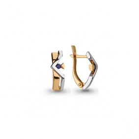 Золотые серьги AQUAMARINE 941875кс с сапфиром 941875кс фото