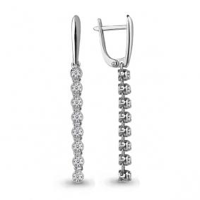 Серьги из белого золота AQUAMARINE 941881 с бриллиантом 941881 фото