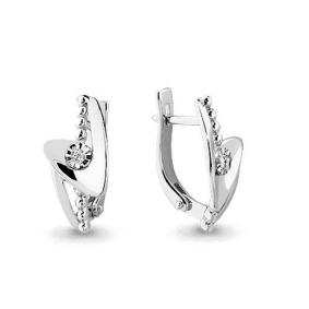 Серьги из белого золота AQUAMARINE 941926 с бриллиантом 941926 фото