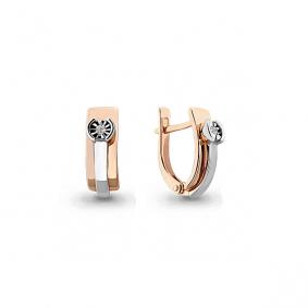 Золотые серьги AQUAMARINE 941938к с бриллиантом 941938к фото