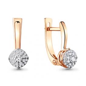 Золотые серьги AQUAMARINE 941968к с бриллиантом 941968к фото