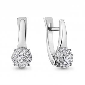 Серьги из белого золота AQUAMARINE 941978 с бриллиантом 941978 фото