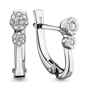 Серьги из белого золота AQUAMARINE 941995 с бриллиантом 941995 фото