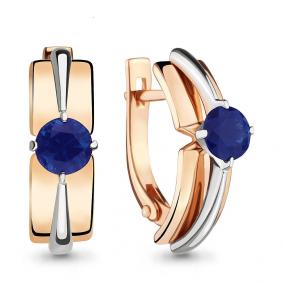 Золотые серьги AQUAMARINE 942029кс с сапфиром 942029кс фото