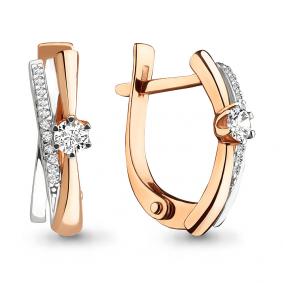 Золотые серьги AQUAMARINE 942078Ак с бриллиантом 942078Ак фото