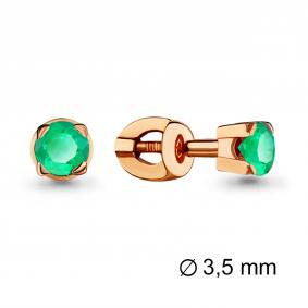 Золотые серьги AQUAMARINE 942115ки с изумрудом 942115ки фото