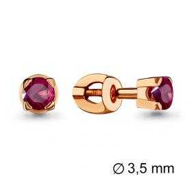Золотые серьги AQUAMARINE 942116кр с рубином 942116кр фото