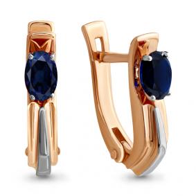 Золотые серьги AQUAMARINE 942202кс с сапфиром 942202кс фото