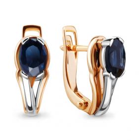 Золотые серьги AQUAMARINE 942212кс с сапфиром 942212кс фото